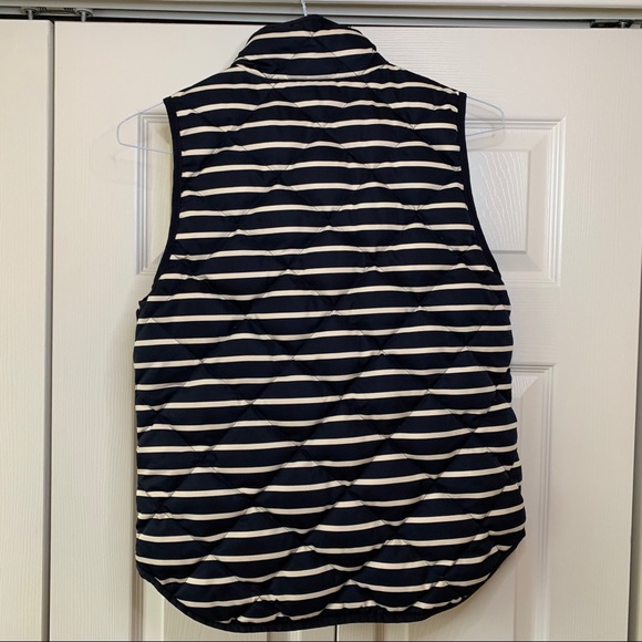 Navy and white striped down vest - Picture 2 of 5